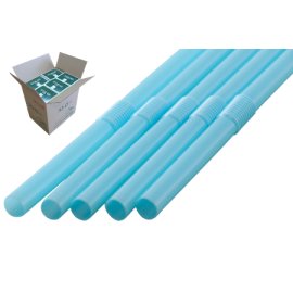 フレックスストロー　6mm×21cm　包装なし　ブルー色(水色)　500本入×20箱【メーカー直送・代引き不可・時間指定不可・沖縄、離島不可】