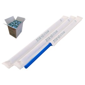 ストレートストロー　6mm×21cm　紙包装　青色　500本入×20箱【メーカー直送・代引き不可・時間指定不可・沖縄、離島不可】 12,908円