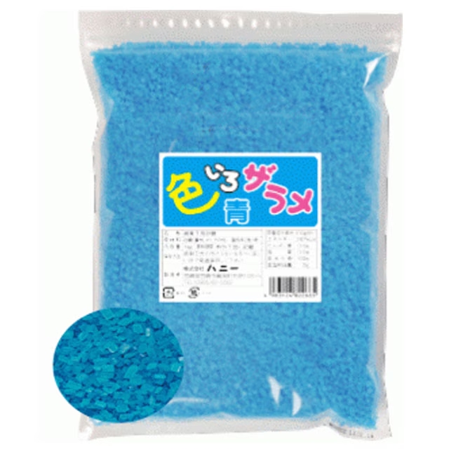 ハニー　綿菓子用砂糖　色いろザラメ　青　1kg×20袋入【メーカー直送・代引き不可・時間指定不可・沖縄、離島不可】