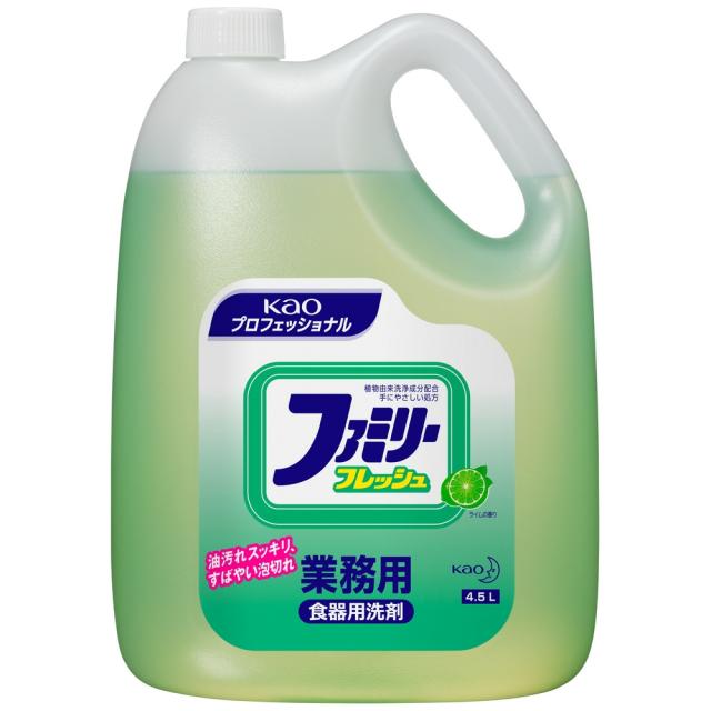 花王　食器用洗剤　ファミリーフレッシュ　4.5L×4本入●ケース販売お徳用