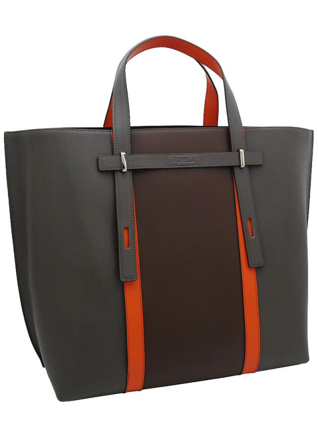 【2025年秋冬 新作】 フルラ Furla Man Giove トートバッグ XL TONI URBAN GRAY+PAPRIKA グレー+ブラウン MB00086_BX4167_1057_4323S ジョベ ラージ ショッピングバッグ A4対応 メンズ 【新品 新作 未使用 正規品】