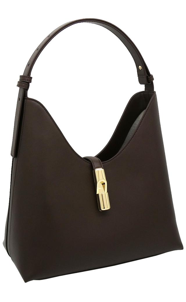 【2026年春夏 新作】 フルラ Furla Goccia ショルダーバッグ M CIOCCOLATO ダークブラウン WB01499_BX3104_1007_2460S ゴッチャ ホーボーバッグ レディース 【新品 新作 未使用 正規品】
