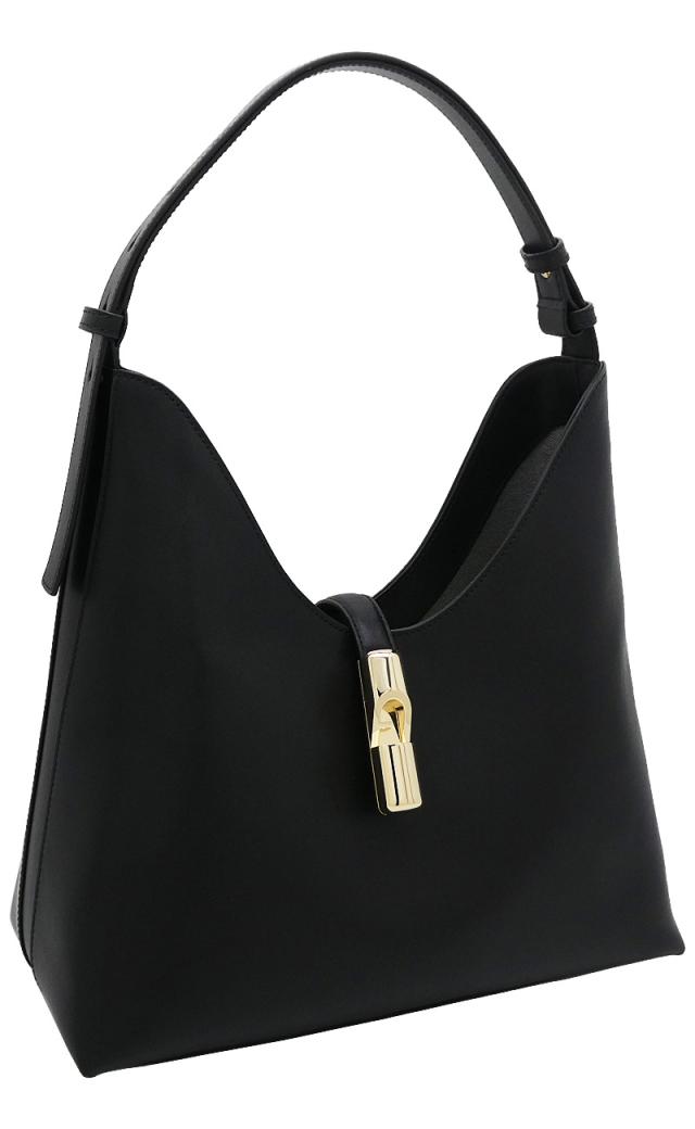 【2025年秋冬 新作】 フルラ Furla Goccia ショルダーバッグ M NERO ブラック WB01499_BX3104_1007_O6000 ゴッチャ ホーボーバッグ レディース 【新品 新作 未使用 正規品】