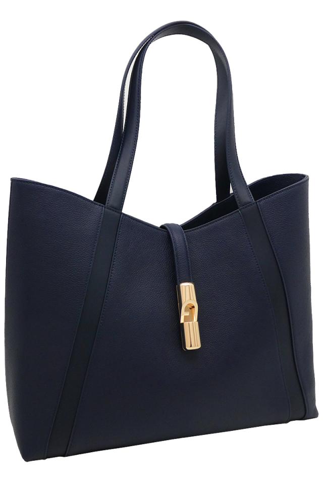 【2025年秋冬 新作】 フルラ Furla Goccia トートバッグ L BLU REALE ブルー WB01788_BX3353_1007_4533S ゴッチャ ラージ ショッピングバッグ A4対応 レディース 【新品 新作 未使用 正規品】