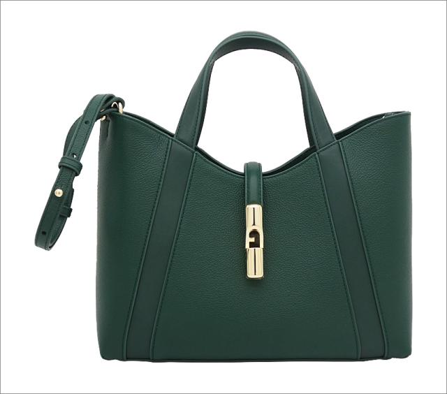 【2025年秋冬 新作】 フルラ Furla Goccia トートバッグ S BOTANICAL GREEN グリーン WB01789_BX3353_1007_4282S ゴッチャ コンパクト ハンドバッグ 2WAYクロスボディバッグ レディース 【新品 新作 未使用 正規品】_1