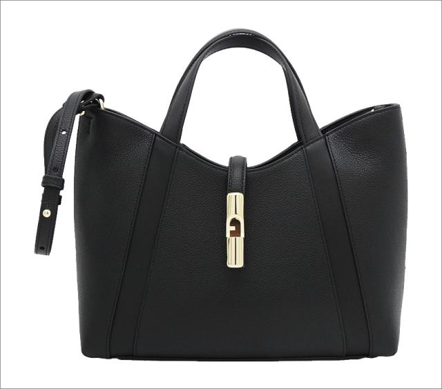 【2025年秋冬 新作】 フルラ Furla Goccia トートバッグ S NERO ブラック WB01789_BX3353_1007_O6000 ゴッチャ コンパクト ハンドバッグ 2WAYクロスボディバッグ レディース 【新品 新作 未使用 正規品】_1