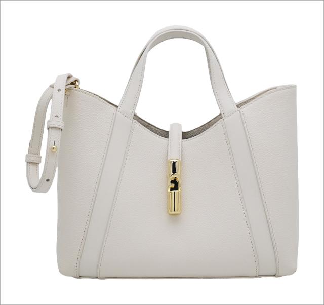 【2025年秋冬 新作】 フルラ Furla Goccia トートバッグ S PANNA ホワイト WB01789_BX3353_1007_PNN00 ゴッチャ コンパクト ハンドバッグ 2WAYクロスボディバッグ レディース 【新品 新作 未使用 正規品】_1