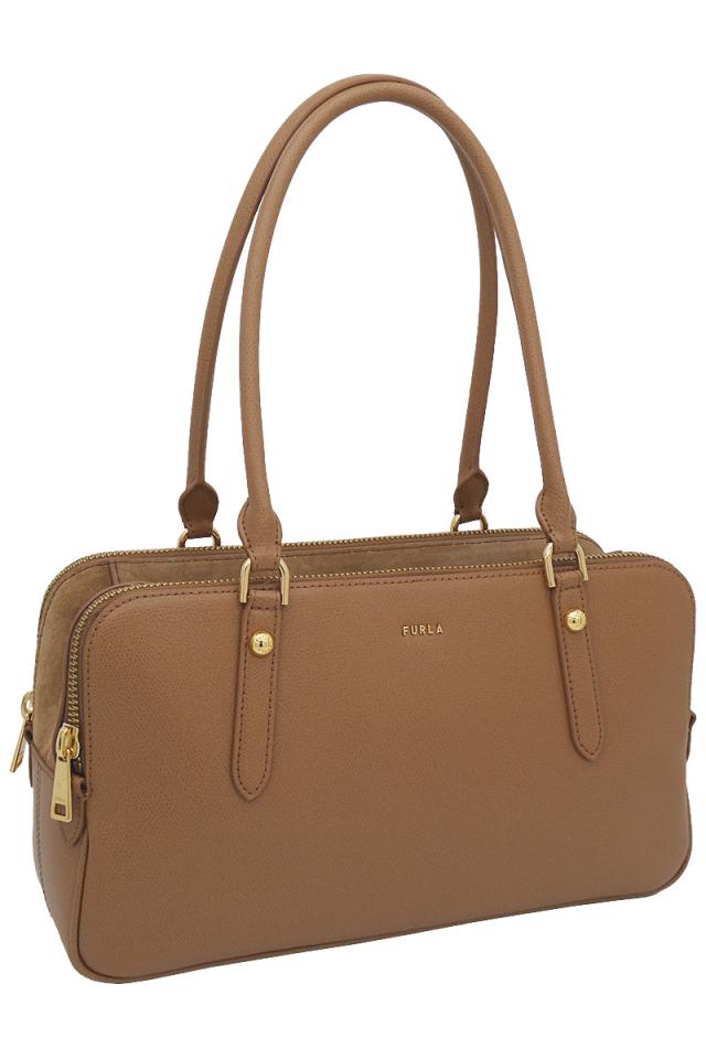 【2026年秋冬 新作】 フルラ FURLA GIULIA ボストンバッグ M TABACCO ブラウン WB01871_BX0460_1002_4557S ジュリア サッチェルバッグ ハンドバッグ レディース 【新品 新作 未使用 正規品】