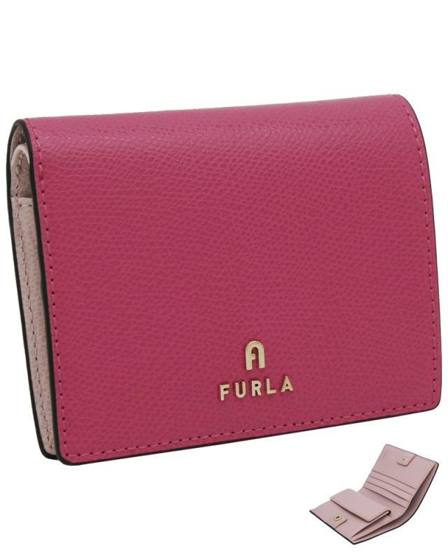 【2026年春夏 新作】 フルラ Furla Camelia コンパクト財布 S VELVET PINK+COROLLA int. ピンク WP00304_ARE000_1007_4504S カメリア バイフォールド コンパクトウォレット S 二つ折り財布 レディース 【新品 新作 未使用 正規品】