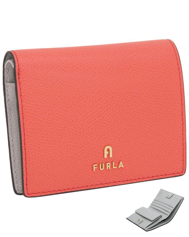 【2026年春夏 新作】 フルラ Furla Camelia コンパクト財布 S APERITIVO+COLOR CRISTALLO d int. オレンジ+グレー WP00304_ARE000_1007_4506S カメリア バイフォールド コンパクトウォレット S 二つ折り財布 レディース 【新品 新作 未使用 正規品】
