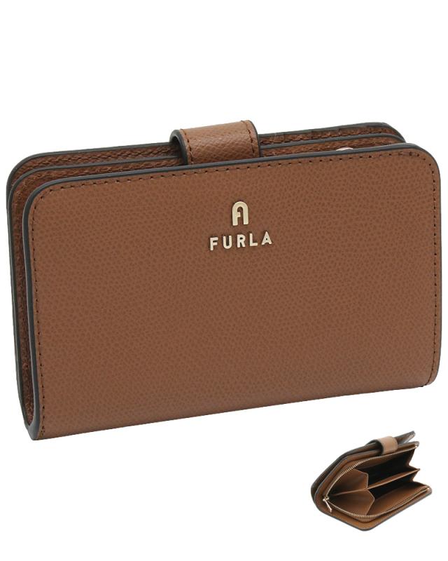 【2026年春夏 新作】 フルラ Furla Camelia コンパクト財布 M COGNAC h ブラウン WP00314_ARE000_1007_03B00 カメリア 二つ折り コンパクトウォレット レディース 【新品 新作 未使用 正規品】
