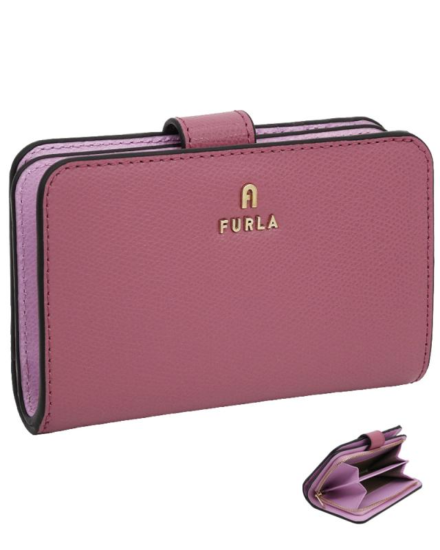 【2025年秋冬 新作】 フルラ Furla Camelia コンパクト財布 M BLUSH PINK+SAKURA int ピンク WP00314_ARE000_1007_4302S カメリア 二つ折り コンパクトウォレット レディース 【新品 新作 未使用 正規品】