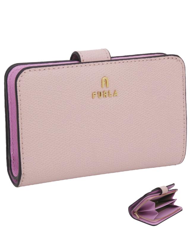 【2025年秋冬 新作】 フルラ Furla Camelia コンパクト財布 M COROLLA+SAKURA int ピンク WP00314_ARE000_1007_4304S カメリア 二つ折り コンパクトウォレット レディース 【新品 新作 未使用 正規品】