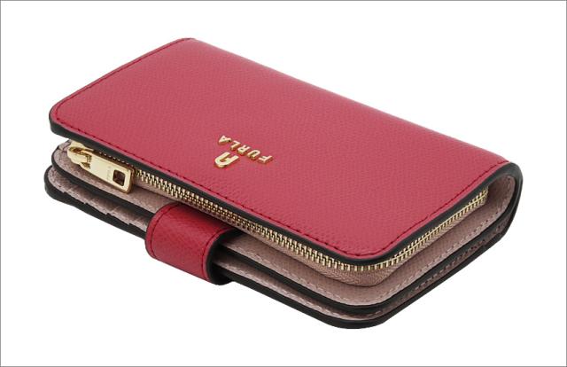【2025年秋冬 新作】 フルラ Furla Camelia コンパクト財布 M RUBY+COROLLA int. レッド+ピンク WP00314_ARE000_1007_4305S カメリア 二つ折り コンパクトウォレット レディース 【新品 新作 未使用 正規品】_1