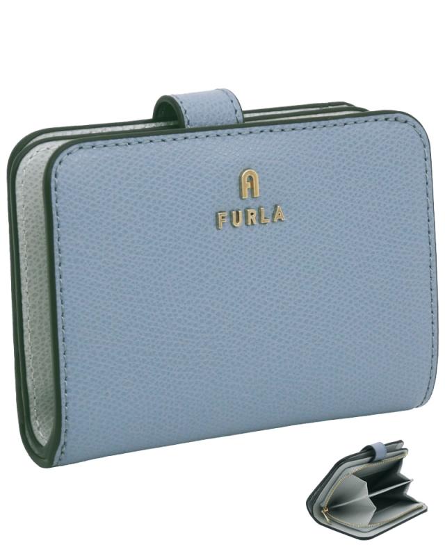 【2025年秋冬 新作】 フルラ Furla Camelia コンパクト財布 S CELESTIAL+COLOR CRISTALLO d int. ブルー系 WP00315_ARE000_1007_4352S カメリア 二つ折り コンパクトウォレット レディース 【新品 新作 未使用 正規品】