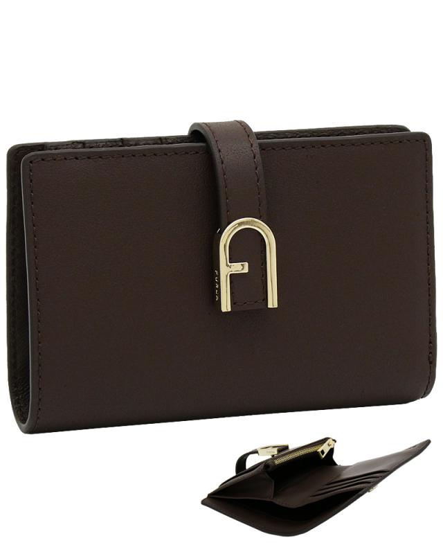 【2025年秋冬 新作】 フルラ Furla Flow コンパクト財布 M ESPRESSO ダークブラウン WP00401_BX2045_1007_4284S フロー 二つ折り コンパクトウォレ レディース 【新品 新作 未使用 正規品】