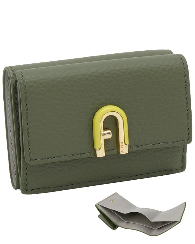 【2026年春夏 新作】 フルラ Furla Idea コンパクト財布 S AVOCADO+PERLA e int. カーキ+オフホワイト WP00573_HSF000_9135_4643S イデア 三つ折りコンパクト財布 小銭入れ付財布 レディース 【新品 新作 未使用 正規品】