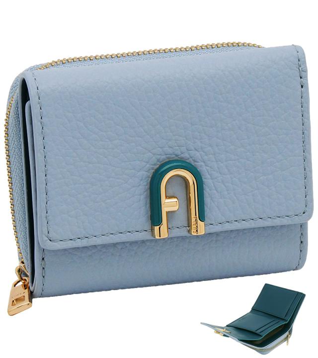 【2026年春夏 新作】 フルラ FURLA Idea コンパクト財布 S CARTA DA ZUCCHERO+AMATORE BLUE int. ライトブルー WP00590_HSF000_9135_4568S イデア 三つ折り コンパクトウォレット レディース 【新品 新作 未使用 正規品】