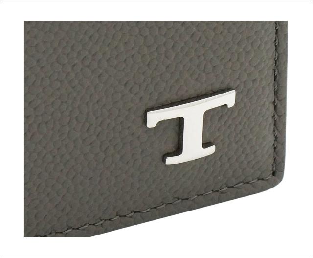 【2026年春夏新作】 トッズ TODS レザー ウォレット XAMTSYC0300UGAB413 tods 二つ折り財布 グレー メンズ 【新品 新作 未使用 正規品】