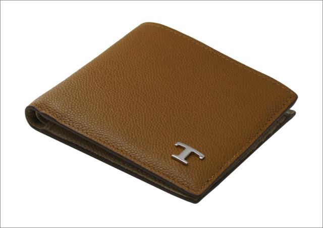 【2026年春夏新作】 トッズ TODS レザー ウォレット XAMTSYC0300UZO4L95 tods 二つ折り財布 ブラウン+ベージュ メンズ 【新品 新作 未使用 正規品】_1
