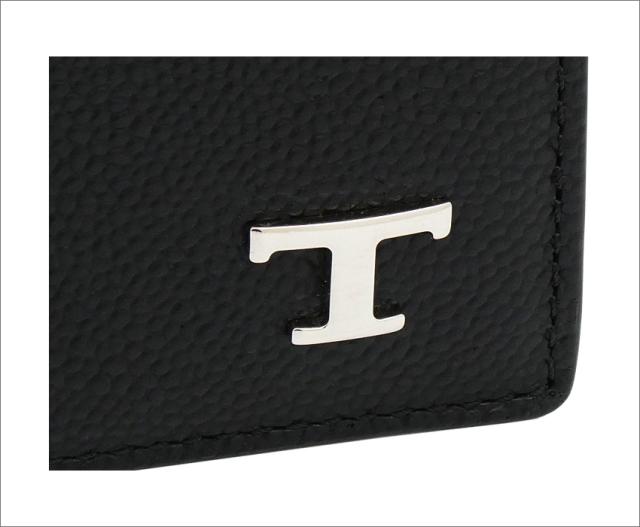 【2026年春夏新作】 トッズ TODS レザー ウォレット XAMTSYC0300UZODC34 tods 二つ折り財布 ブラック+ブルー メンズ 【新品 新作 未使用 正規品】_3