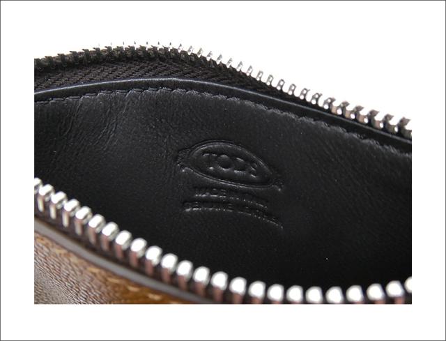 【2026年春夏新作】 トッズ TODS レザー クレジット カード ケース XAMTSYF8300UZO4L95 tods コインケース カードホルダー 小銭入れ ブラウン+ベージュ メンズ 【新品 新作 未使用 正規品】_4