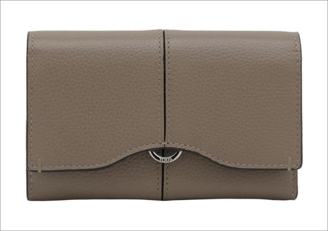 【2026年春夏新作】 トッズ TODS レザー ウォレット XAWDBNB3300XSOC413 tods 三つ折りコンパクト財布 小銭入れ付 ベージュ レディース 【新品 新作 未使用 正規品】_1