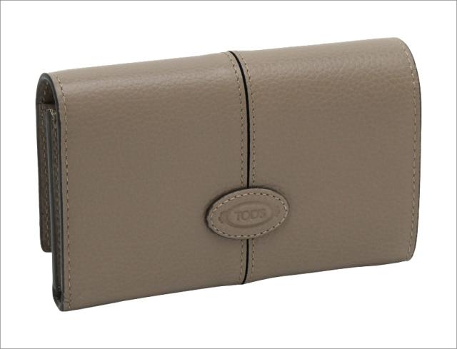 【2026年春夏新作】 トッズ TODS レザー ウォレット XAWDBNB3300XSOC413 tods 三つ折りコンパクト財布 小銭入れ付 ベージュ レディース 【新品 新作 未使用 正規品】_2