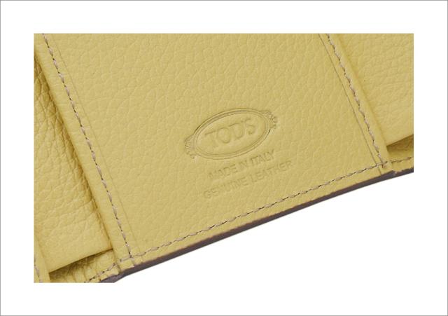 【2026年春夏新作】 トッズ TODS レザー ウォレット XAWDBNB3300XSOG017 tods 三つ折りコンパクト財布 小銭入れ付 イエロー レディース 【新品 新作 未使用 正規品】_5