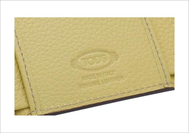 【2026年春夏新作】 トッズ TODS レザー ウォレット XAWDBNB3300XXB5L11 tods 三つ折りコンパクト財布 小銭入れ付 ブラウン+イエロー レディース 【新品 新作 未使用 正規品】_5