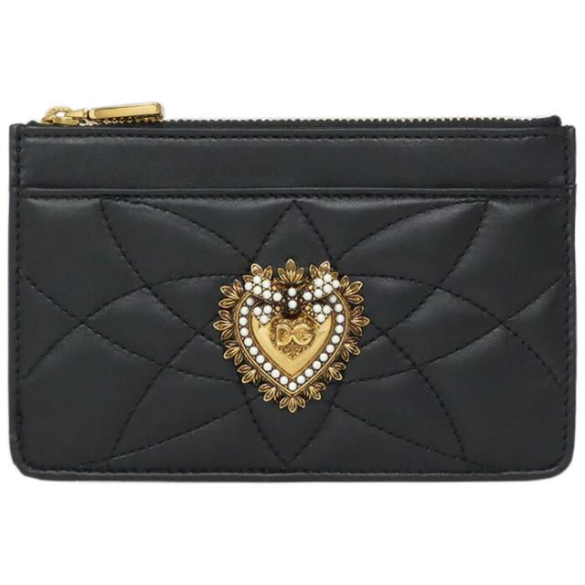 ドルチェ＆ガッバーナ DOLCE&GABBANA DEVOTION カードホルダー ミディアム BI1261AV96780999 ドルガバ Devotionマトラッセナッパ カードケース 小銭入れ付 ブラック メンズ 【新品 新作 未使用 正規品】