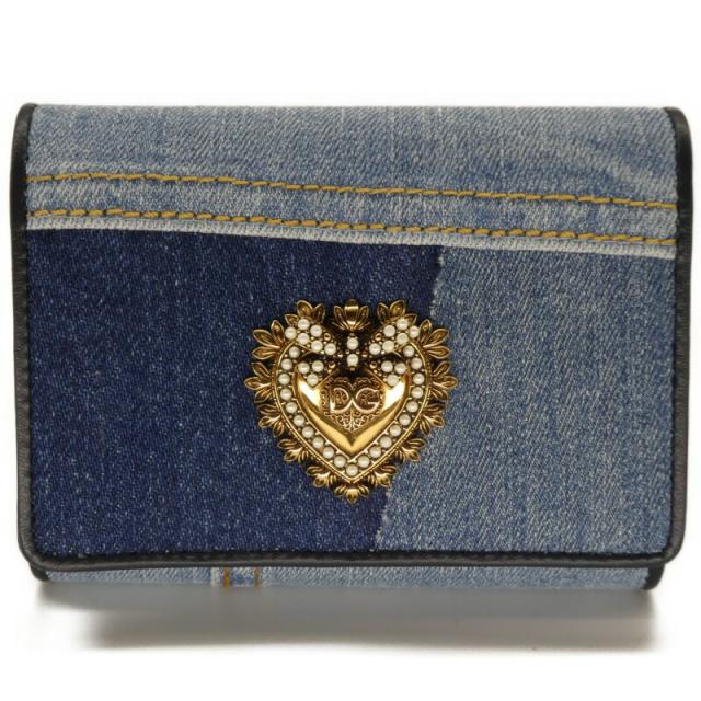 ドルチェ＆ガッバーナ DOLCE&GABBANA DEVOTION コンチネンタルウォレット スモール デニムパッチワーク BI1269AO6218M800 ドルガバ 三つ折り 財布 デニム レディース 【ギフト ラッピング無料】【新品 新作 未使用 正規品】