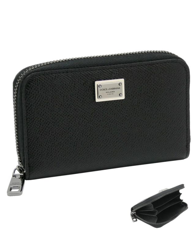 ドルチェ＆ガッバーナ DOLCE&GABBANA ジップアラウンドウォレット スモール カーフスキン ロゴプレート BP2522AG21980999 ドルガバ ケース 小銭入れ ブラック メンズ 【新品 新作 未使用 正規品】