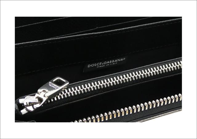【2025年秋冬新作】 ドルチェ＆ガッバーナ DOLCE&GABBANA マヨリカプリント カーフスキン ウォレット BP1672AN719IU3TN ドルガバ ラウンドファスナー 長財布 ホワイト+ブラック メンズ 【新品 新作 未使用 正規品】_5