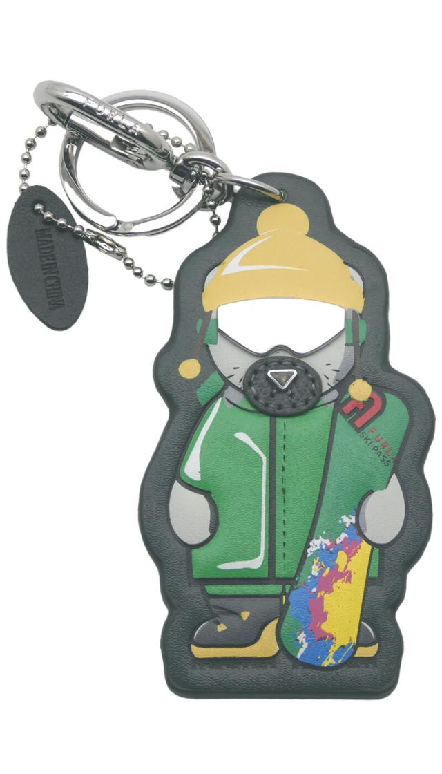 【2025年春夏 新作】 フルラ Furla Man Kumaflage キーリング TONI  グリーン系 MR00125_BX3461_1057_1222S クマフラージュ キーホルダー スノーボーダー 【新品 新作 未使用 正規品】