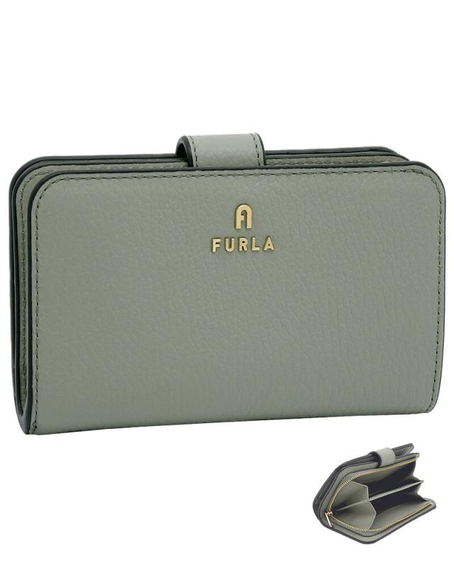 【2025年春夏 新作】 フルラ Furla Camelia コンパクト財布 M AGAVE b カーキグリーン WP00314_HSF000_1007_AG700 カメリア 二つ折り コンパクトウォレット レディース 【新品 新作 未使用 正規品】