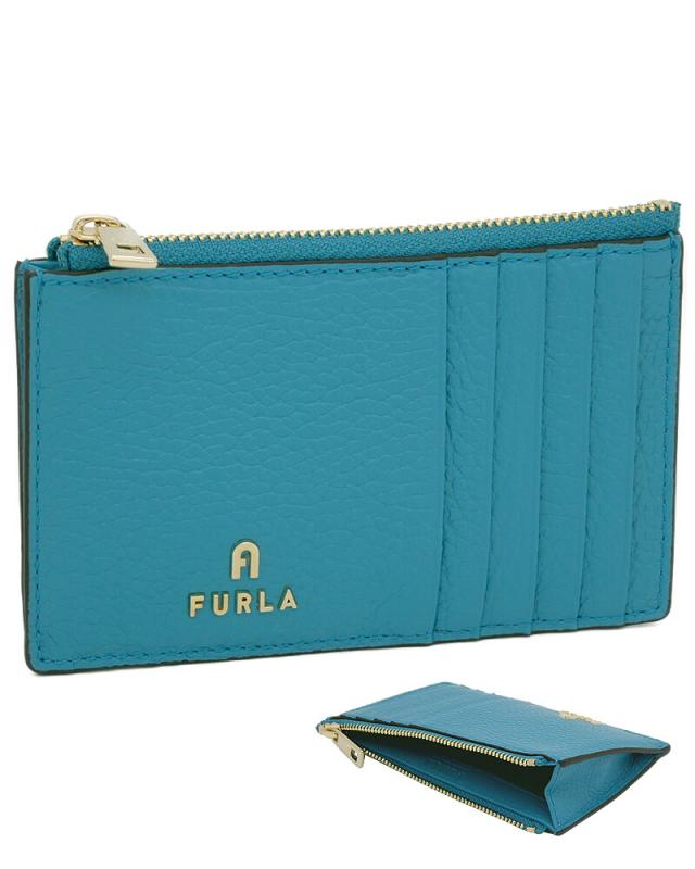 【2025年春夏 新作】 フルラ Furla Camelia カードケース M TURCHESE a ターコイスブルー WP00310_HSF000_1007_TR400 カメリア カードホルダー ケース 小銭入れ レディース 【新品 新作 未使用 正規品】