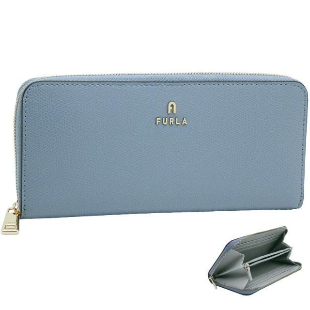 【2025年秋冬 新作】 フルラ Furla Camelia ジップアラウンド L CELESTIAL+COLOR CRISTALLO d int. ブルー系 WP00313_ARE000_1007_4352S カメリア ラウンドファスナー 長財布 レディース 【新品 新作 未使用 正規品】