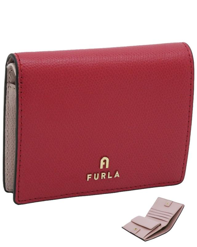 【2025年秋冬 新作】 フルラ Furla Camelia コンパクト財布 S RUBY+COROLLA int. レッド+ピンク WP00304_ARE000_1007_4305S カメリア バイフォールド コンパクトウォレット S 二つ折り財布 レディース 【新品 新作 未使用 正規品】