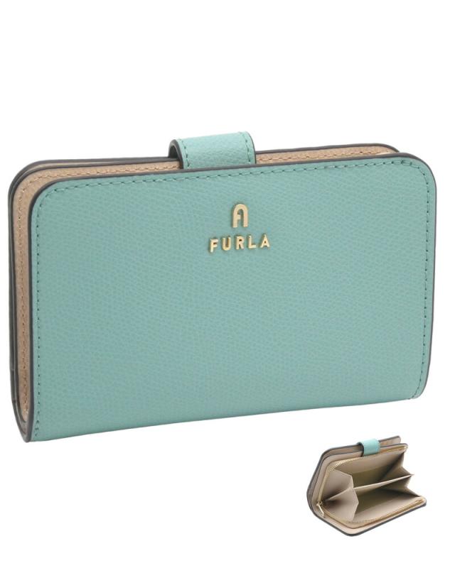 フルラ Furla Camelia コンパクトウォレット M ZEFIRO+BALLERINA グリーン系 WP00314_ARE000_1007_2718S カメリア スモール財布 二つ折り レディース 【新品 新作 未使用 正規品】