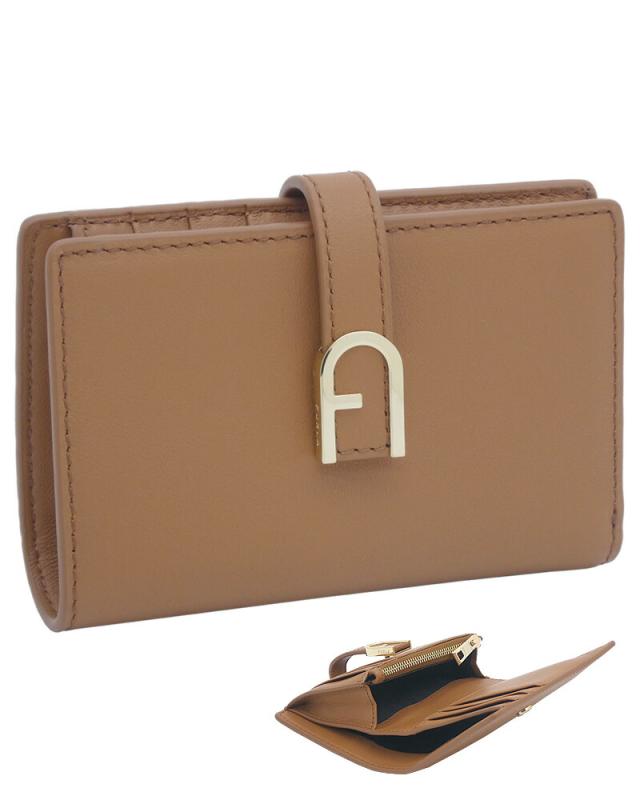 フルラ Furla Flow コンパクト財布 M BRANDY ブラウン WP00401_BX2045_1007_RY000 フロー 二つ折り コンパクトウォレット レディース 【新品 新作 未使用 正規品】