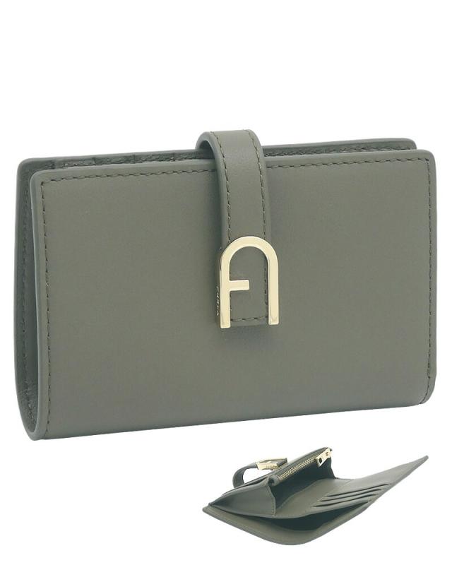 フルラ Furla Flow コンパクト財布 M SAGE セージグリーン WP00401_BX2045_1007_2810S フロー 二つ折り コンパクトウォレット レディース 【新品 新作 未使用 正規品】