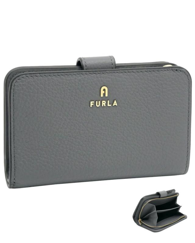フルラ Furla Camelia コンパクト財布 M SOIL ダークグレー WP00314_HSF000_1007_2269S カメリア 二つ折り コンパクトウォレット レディース 【新品 新作 未使用 正規品】