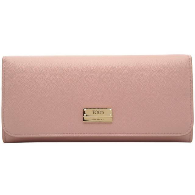 トッズ TOD'S コンチネンタル レザー ウォレット 二つ折り長財布 XAWENBBA400QONM423 SILVER PINK ピンク レディース 【ギフト ラッピング無料】【新品 新作 未使用 正規品】