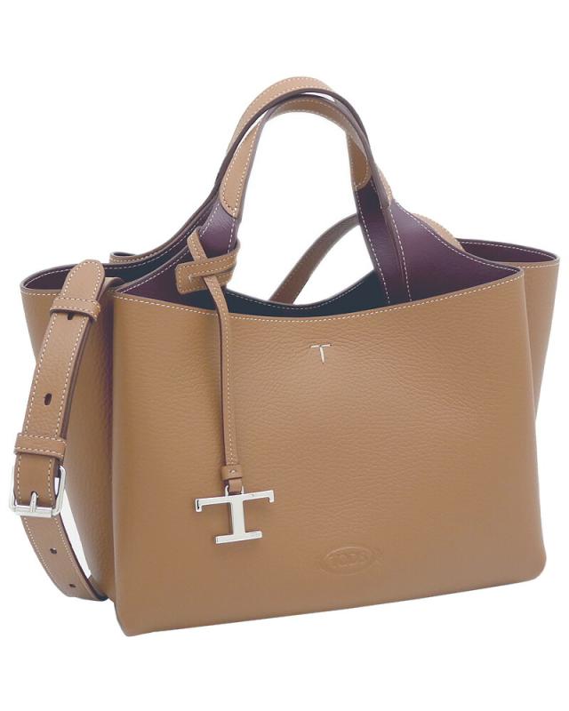 【2025年春夏新作】 トッズ TOD'S レザー バッグ ミニ XBWAPAFL100QRI9P13 tods 2WAY ミニトートバッグ ハンドバッグ ブラウン+ボルドー レディース 【新品 新作 未使用 正規品】