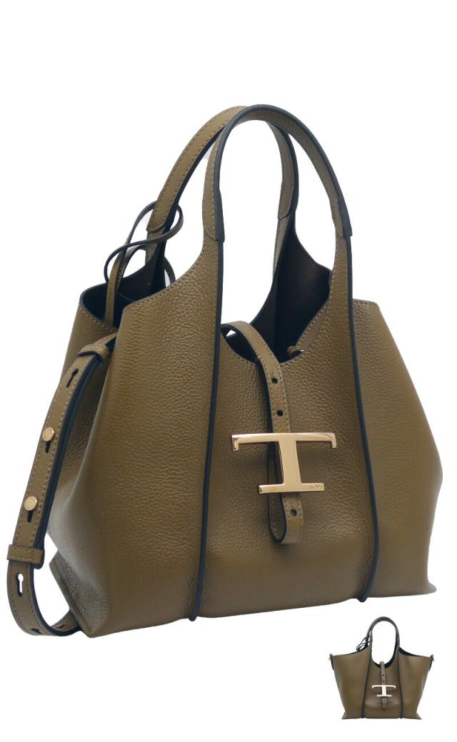 【2025年秋冬新作】 トッズ TOD'S T タイムレス レザー ショッピング バッグ ミニ XBWTSBA9100XSOS411 tods ショルダーバッグ 2WAY ハンドバッグ ブラウン レディース 【新品 新作 未使用 正規品】