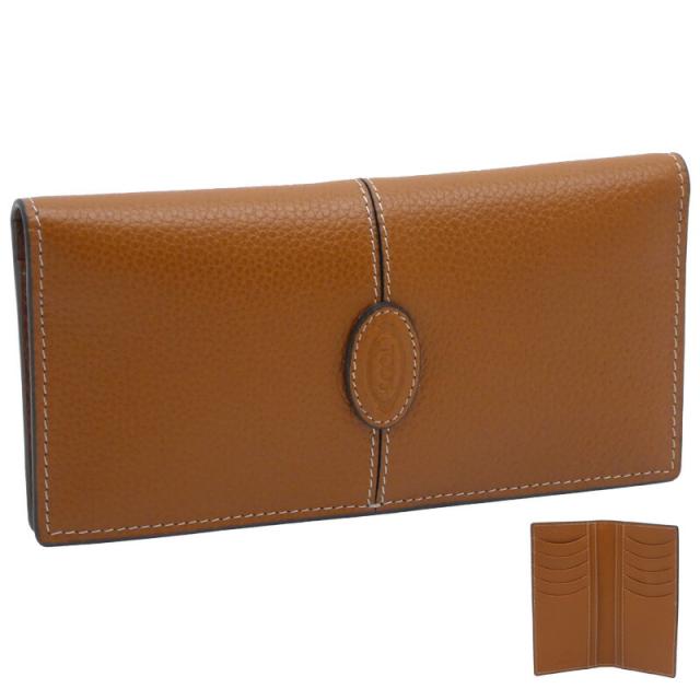 【2025年秋冬新作】 トッズ TOD'S レザー ウォレット XAWDBNF9400XSOS410 二つ折り長財布 札入 ブラウン レディース 【新品 新作 未使用 正規品】