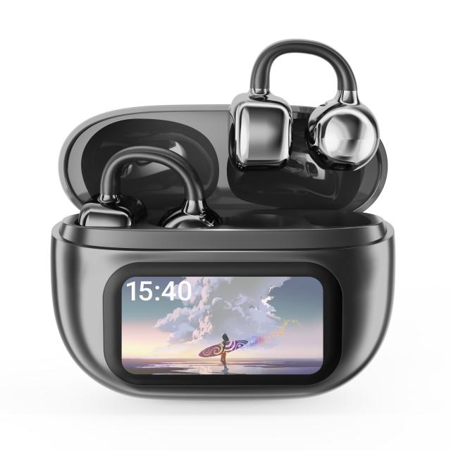 ワイヤレスイヤホン イヤーカフイヤホン bluetooth イヤホン 即納 液晶