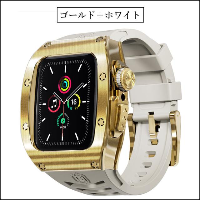 アップルウォッチ 一体型 ケース apple watch series 9 45mm バンド apple watch バンド レディース メンズ apple watch 45mm バンド apple watch 44mm ケース Apple Watch8 ベルト シリコン apple watch series 9 8 7 6 se 5 4 全面保護 贅沢 高品質 ビジネス カッコイイ_9