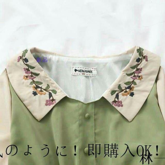 森ガール セットアップ ブラウス チェックワンピースカジュアル